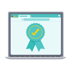 Quality control test achievement pass award illustration graphic icon