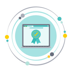 Quality control test achievement pass award illustration graphic icon