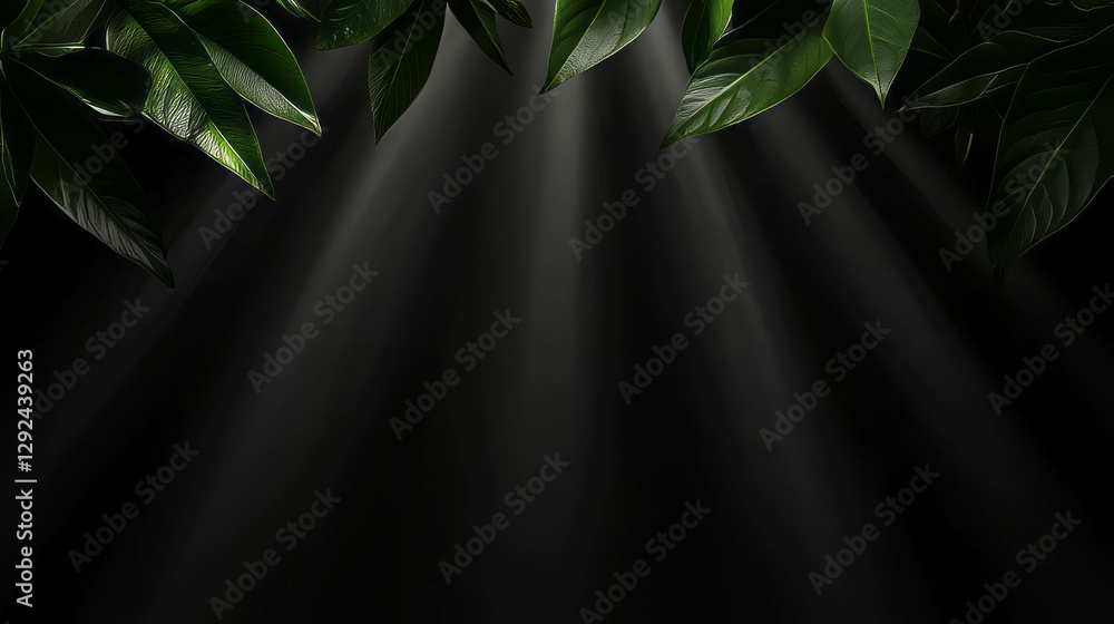 Poster sunlight filtering through dense foliage creating a serene natural atmosphere