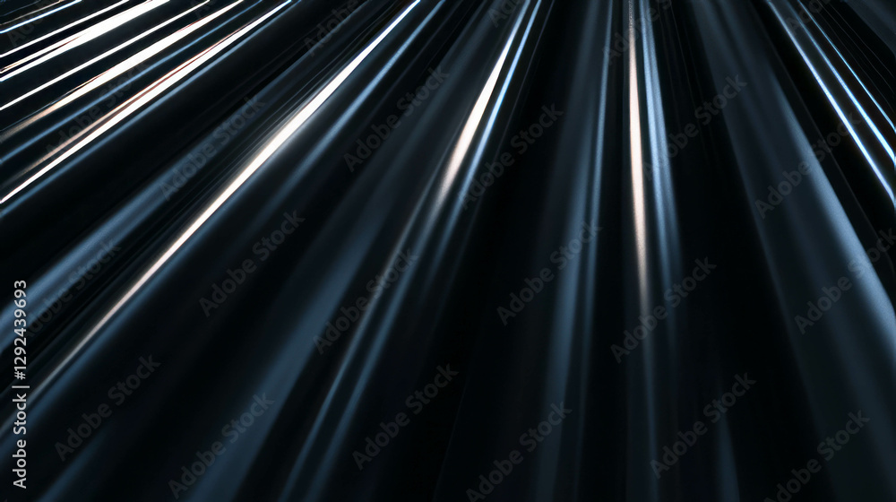 Poster dynamic visual of sunlight reflecting on metallic surface with elegant shadows for artistic projects
