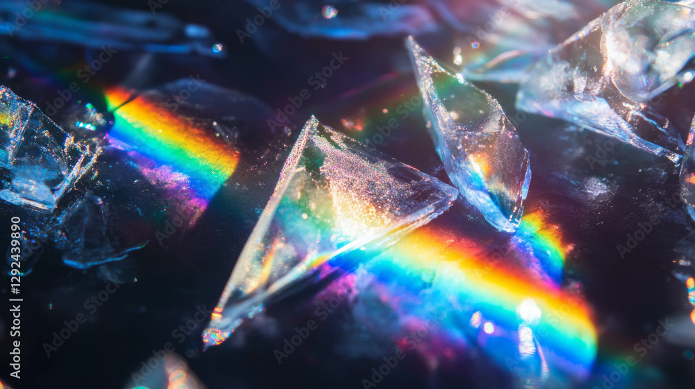 Aufkleber sunlight refracting through ice crystals creating vivid rainbow patterns