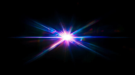Radiant burst of colorful light on dark textured background