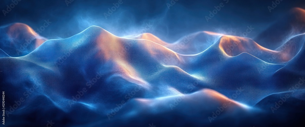 Leinwandbilder abstract geometric pattern with triangles and wavy lines in deep blue tones for digital art backgrou