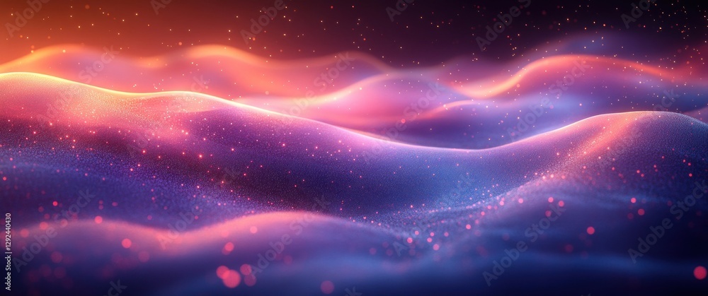 Leinwandbilder Dynamic Abstract Waves Particle Network Technology Illustration Digital Background Flow Mesh Futuristic Concept