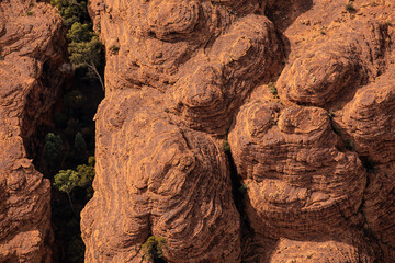 Aerial views of the rock formations at Watarrka National Park - Kings Canyon, Northern Territory.	