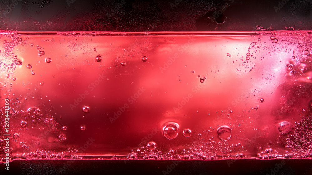 Poster textured red glass background with embedded bubbles for creative design