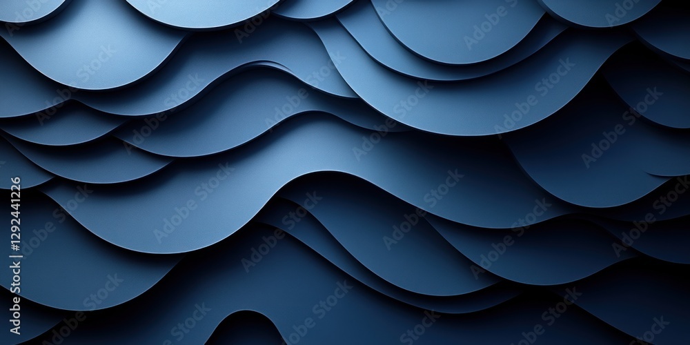 Poster Abstract Modern Technology Background with Circular Shapes Lines and Diffused Lighting in Grey and Blue
