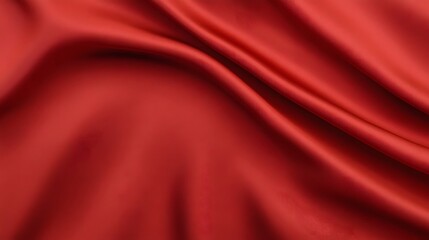 A close up view of a red silk fabric flowing