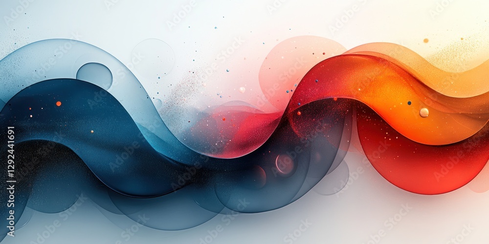 Leinwandbilder abstract modern technology design with geometric shapes and wave patterns on white background