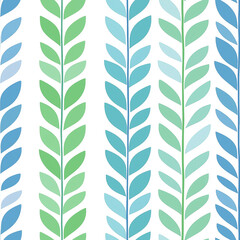 Colorful Leaf Pattern Design on White
