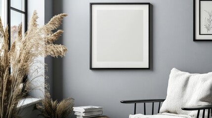 Simple and clean interior decoration, chairs and vases