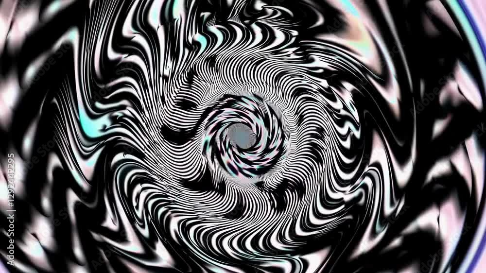 Poster abstract black and white swirling vortex pattern with hypnotic effect. optical illusion and visual p