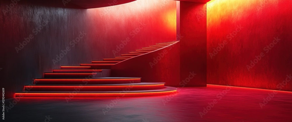 Aufkleber abstract metallic design red background with light effects and geometric lines for modern wallpaper
