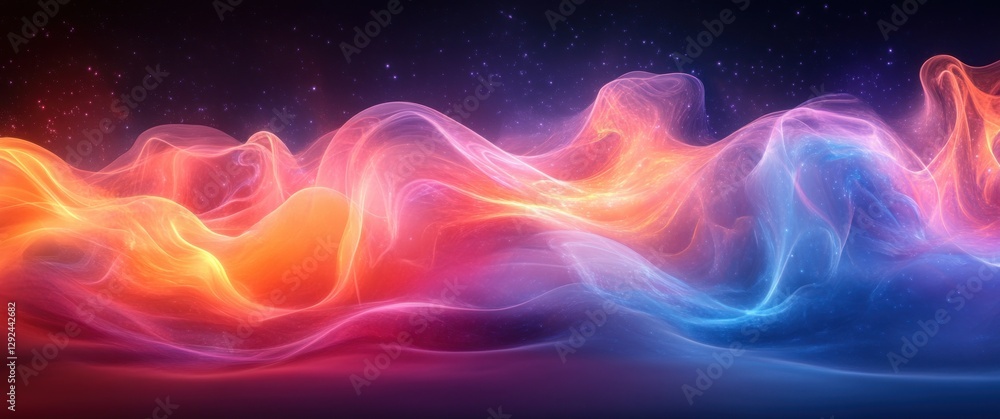 Poster dynamic abstract technology wave flow digital mesh network light background