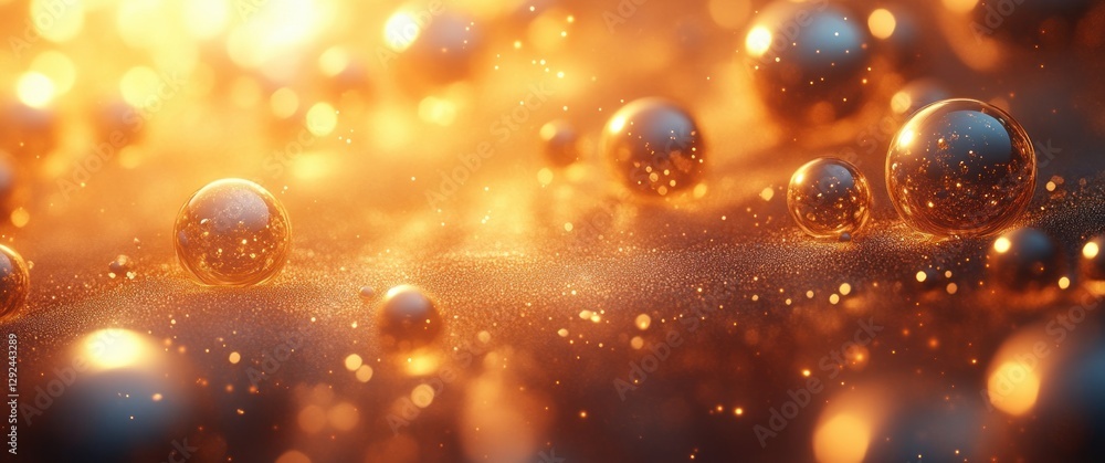 Aufkleber Gold Abstract Luxury Background with Smooth Gradient and Glossy Circles for Elegant Design