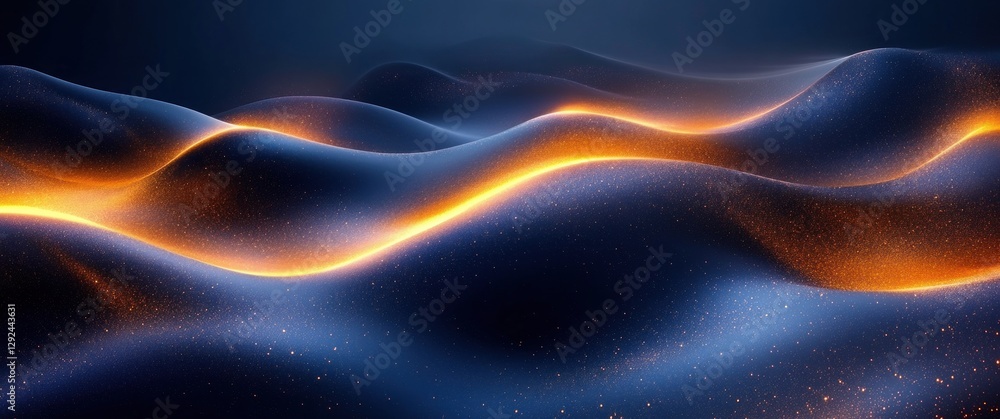 Aufkleber Abstract Gold Light Effect Geometric Design Template for Luxury Wallpaper and Futuristic Background with Smooth Curves and Sharp Angles