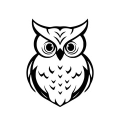 Vector illustration of a simplistic, minimalist owl, presented in black and white, demonstrating a contemporary and modern aesthetic.