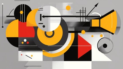 Obraz premium Creative studio's dynamic aerial view of modern abstract digital artwork