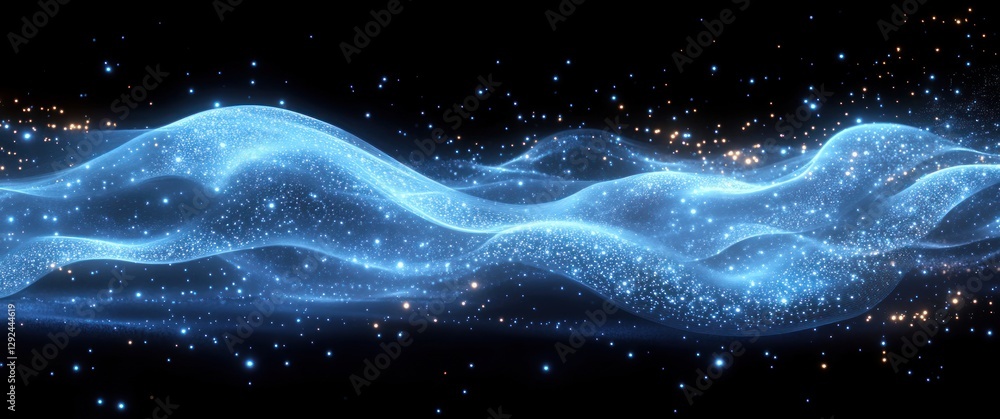 Leinwandbilder futuristic network connection abstract design with glowing dots and flowing lines in digital art sty