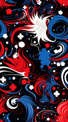Fototapeta premium red and blue psychadelic patterns geometric shapes design poster background