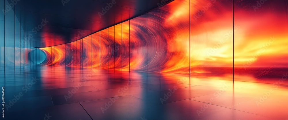 Fototapete Futuristic Abstract Metallic Circuit Board Pattern with Glossy Steel Textures and Dynamic Shadows for Technology Background