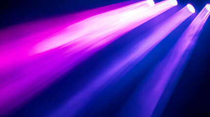 Fototapeta premium Vibrant pink and white light rays in night club or party atmosphere