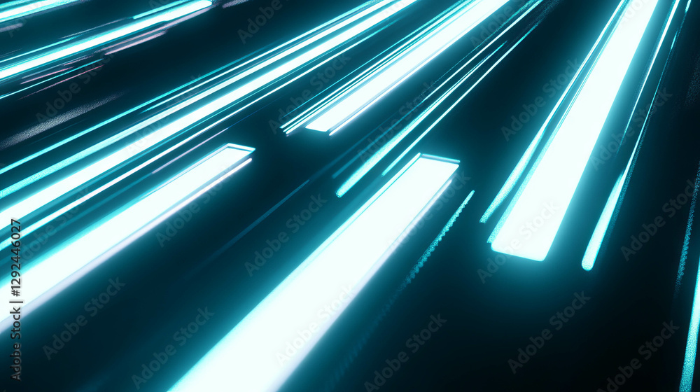 Poster abstract geometric light patterns on black background for modern design