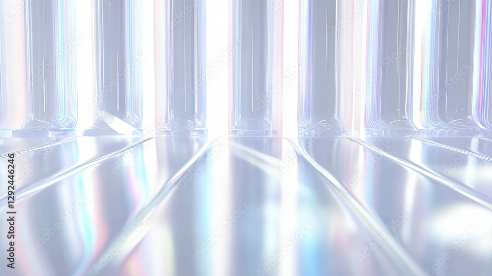 Aufkleber abstract light reflection on polished surface with luminescent glow