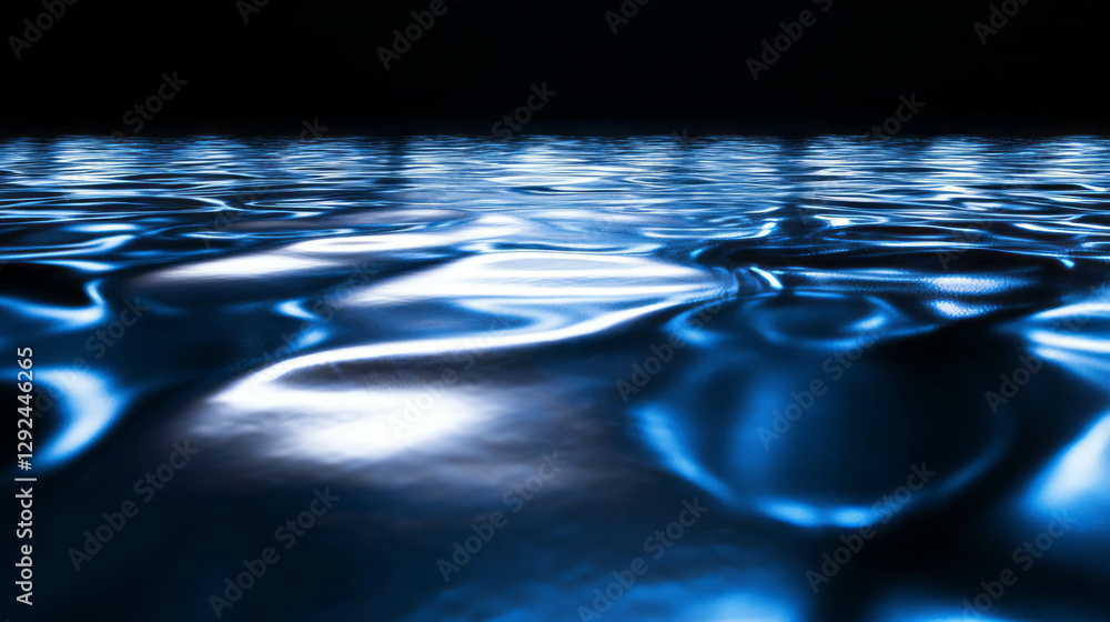 Poster illuminated patterns of reflective surface creating mesmerizing light effects
