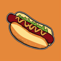 hot dog vector illustration