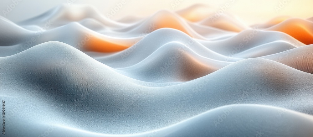Poster Minimalist Abstract White Waves Background with Smooth Gradient and Flowing Lines