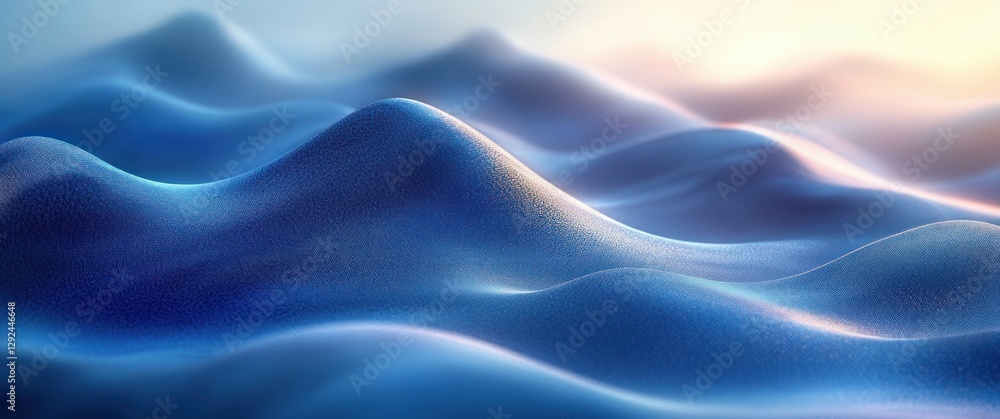 Fototapete futuristic abstract blue gradient background with dynamic geometric waves and smooth curves for mode