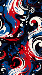 Fototapeta premium red and blue psychadelic patterns geometric shapes design poster background