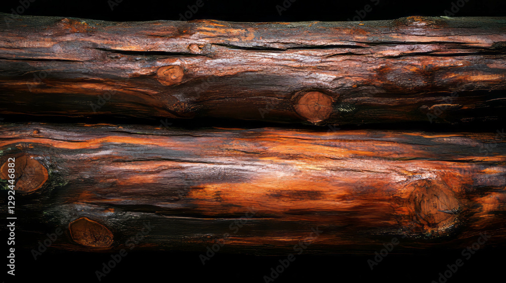 Poster rustic wooden logs texture with natural grain patterns for design background