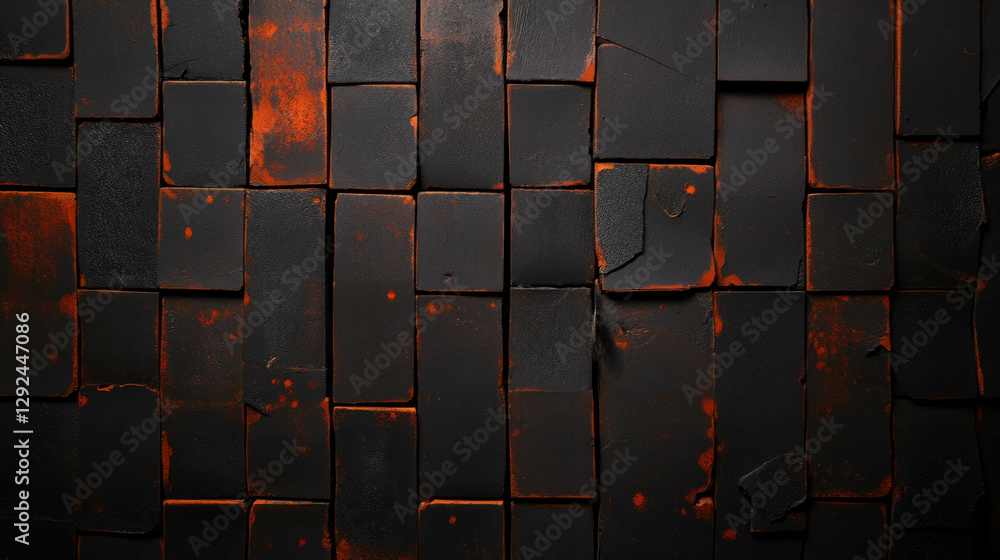 Poster rustic worn brick wall texture with unique patterns for architectural design