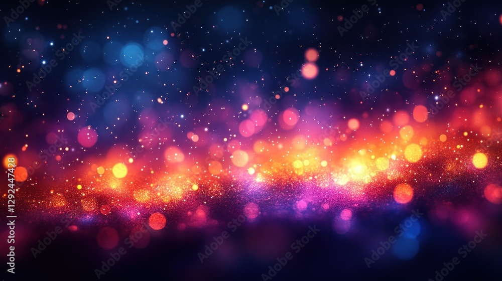 Poster bokeh background with golden and orange orbs soft focus abstract design celebration elegance