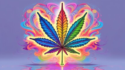 colorful marijuana leaf illustration