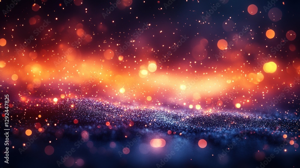 Poster bokeh background with golden orange orbs soft focus dreamy lighting abstract design