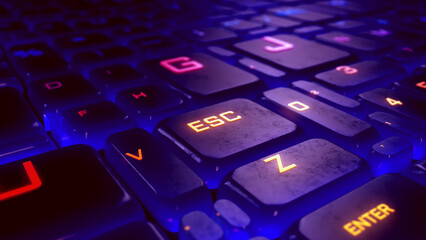 Cyber Glow &ndash; Translucent Gaming Keys in Motion
