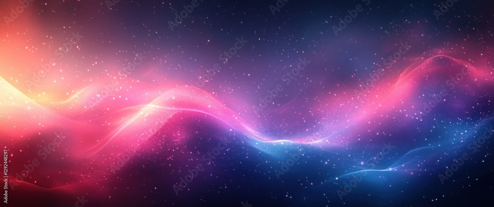 Poster abstract gradient background with geometric shapes and ethereal light in blue purple and green
