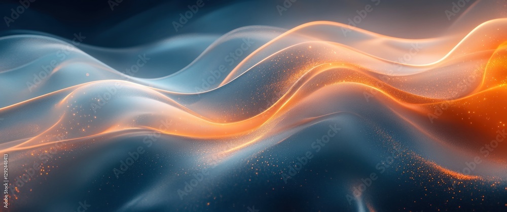 Poster abstract luxury gradient background gold and blue, smooth flowing curves design for modern digital a