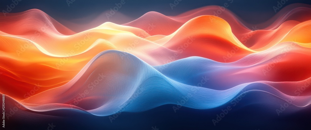 Poster Abstract Digital Waves Flowing Gradients Technology Network Motion Pattern Background