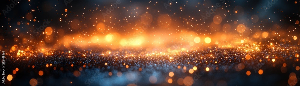 Poster abstract dreamy background with soft bokeh lights shimmering gold silver glittering warm glow