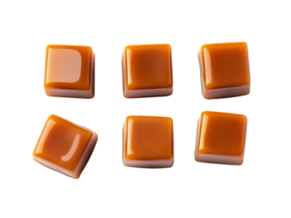 Caramel candy, isolated on white background, full depth of field