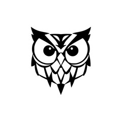 Stylized Owl Illustration: A bold, simplified graphic representation of an owl.