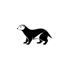 Black and White Minimalist Logo of a Badger.