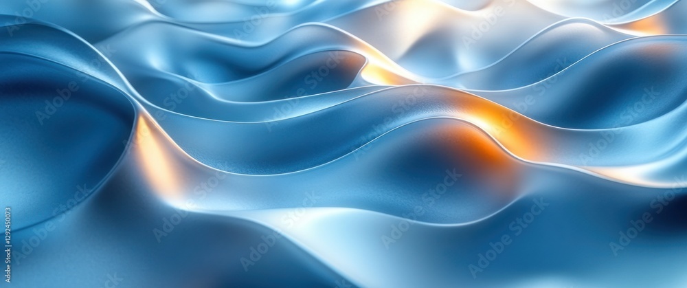 Leinwandbilder futuristic abstract blue gradient design with smooth curves and light effects for dynamic technology