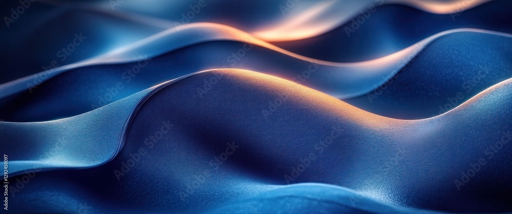 Fototapete futuristic abstract blue gradient wallpaper with dynamic flowing lines and light effects for modern 