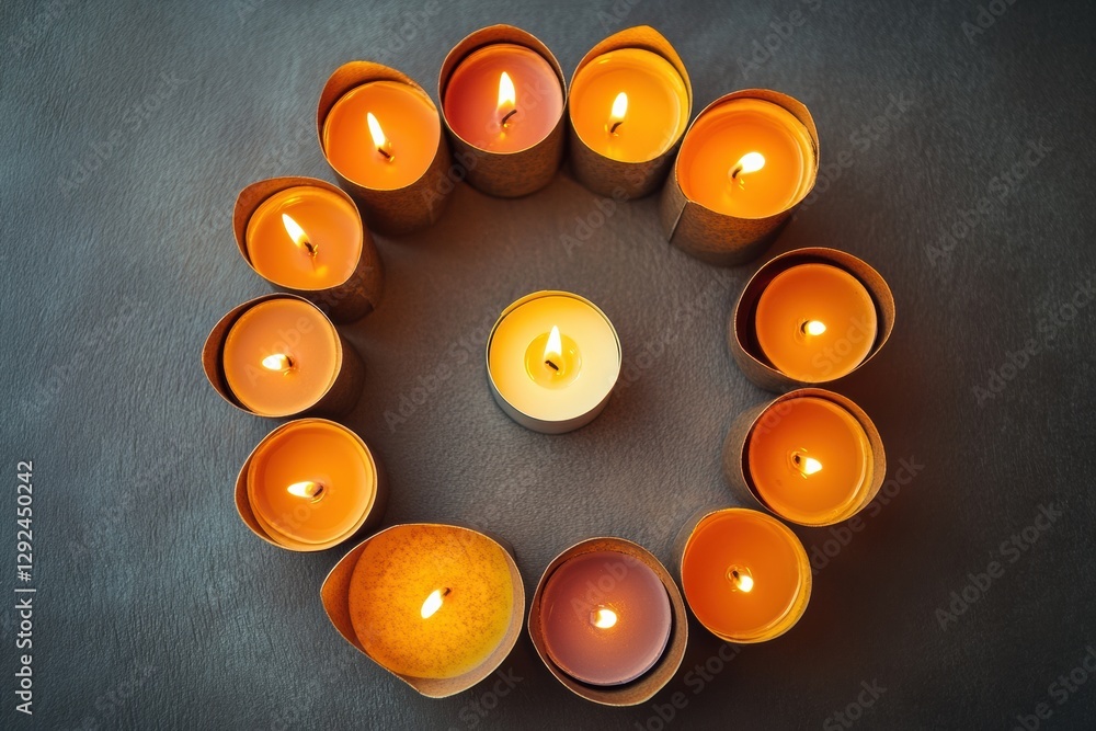 Poster cozy circle of candles creating a warm atmosphere for team bonding and coaching sessions in a peacef