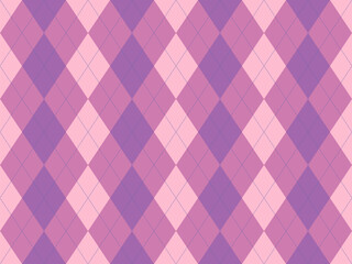 Elegant pink and purple argyle pattern.  Perfect for backgrounds, textiles, fashion, or website design.  This sophisticated geometric design offers a touch of classic style with a modern twist.